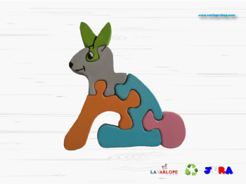 Puzzle lapin en bois du jura