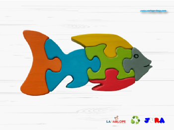 Puzzle poisson en bois pour bébé et petits enfants