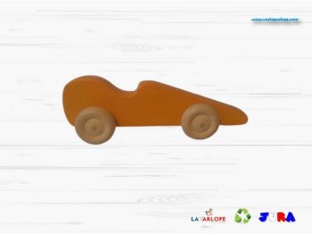 voiture en bois rouge à pousser