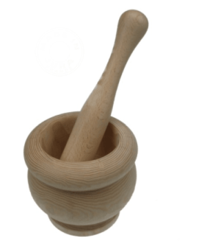 Mortier et pilon en bois de frêne 
